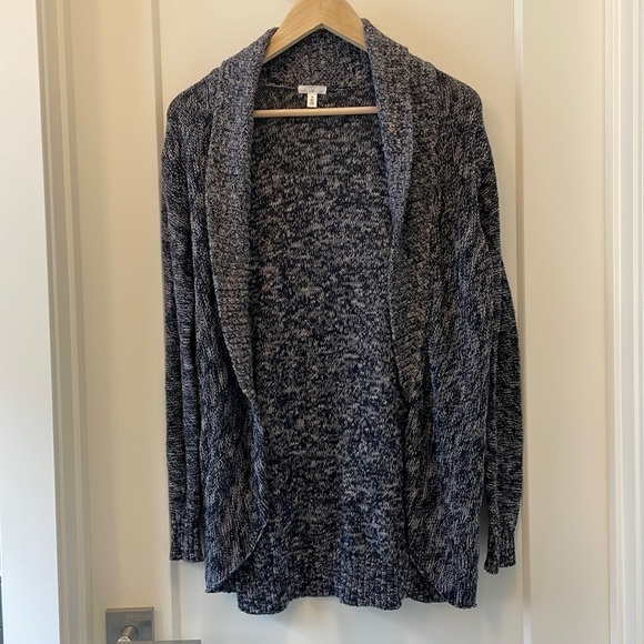 SzM BP Nordstrom Open Front Light Weight Mottled Blue Cardigan GUC - Picture 3 of 11